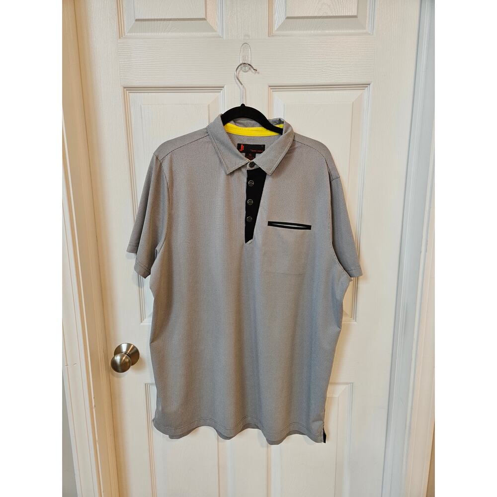 Jamie Sadock Men’s XL Golf Polo Shirt Gray Black Stretch Performance Shirt